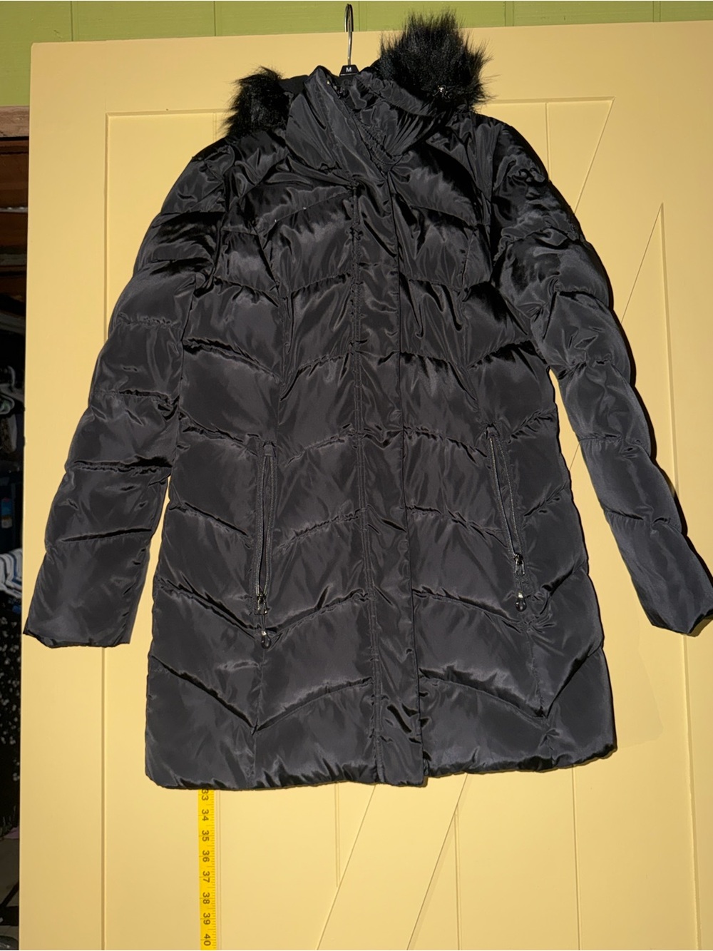Gerry Weber Black Quilted Puffer Coat with Faux Fur Hood
